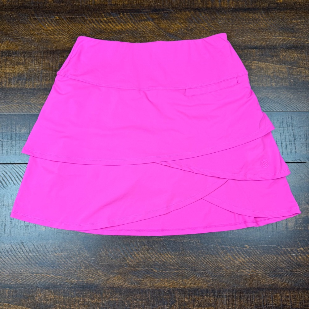 Scales Tiered Ruffle Performance Skort Hot Pink S Pickleball Tennis Golf Skirt